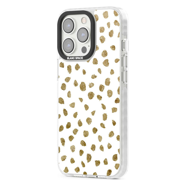 Gold Look on White Dalmatian Polka Dot Spots Phone Case iPhone 15 Pro Max / Black Impact Case,iPhone 15 Plus / Black Impact Case,iPhone 15 Pro / Black Impact Case,iPhone 15 / Black Impact Case,iPhone 15 Pro Max / Impact Case,iPhone 15 Plus / Impact Case,iPhone 15 Pro / Impact Case,iPhone 15 / Impact Case,iPhone 15 Pro Max / Magsafe Black Impact Case,iPhone 15 Plus / Magsafe Black Impact Case,iPhone 15 Pro / Magsafe Black Impact Case,iPhone 15 / Magsafe Black Impact Case,iPhone 14 Pro Max / Black Impact Case