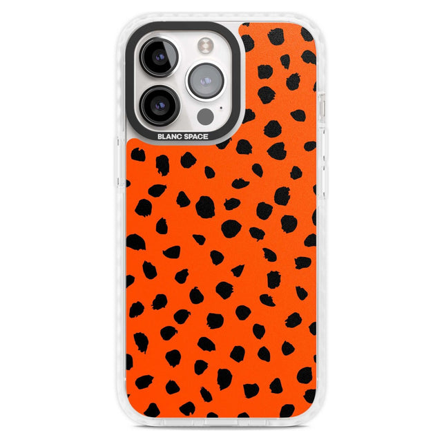 Black & Bright Red Dalmatian Polka Dot Spots Phone Case iPhone 15 Pro Max / Magsafe Impact Case,iPhone 15 Pro / Magsafe Impact Case Blanc Space