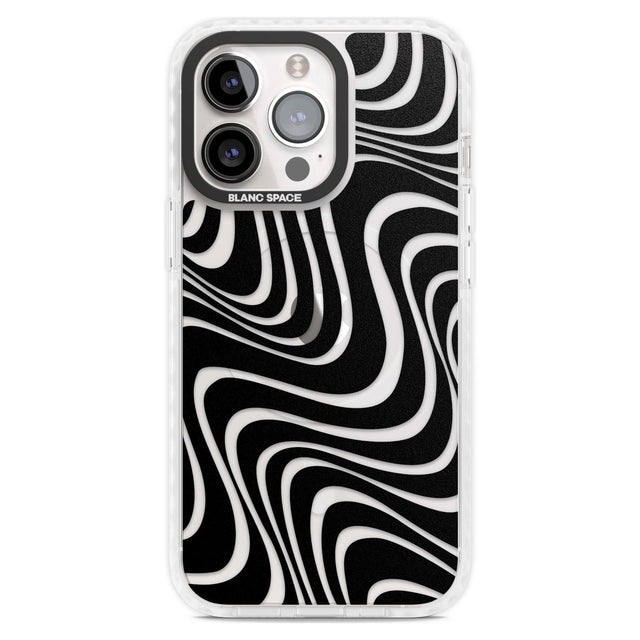 Abstract Waves Phone Case iPhone 15 Pro Max / Magsafe Impact Case,iPhone 15 Pro / Magsafe Impact Case Blanc Space