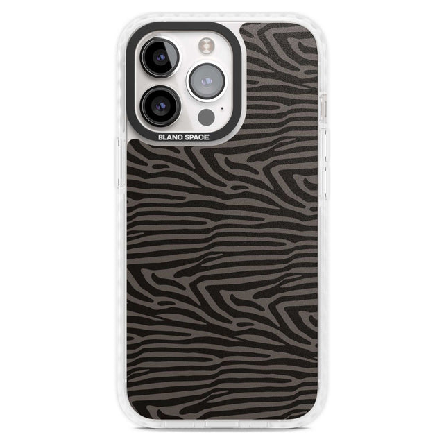 Dark Animal Print Pattern Zebra Phone Case iPhone 15 Pro Max / Magsafe Impact Case,iPhone 15 Pro / Magsafe Impact Case Blanc Space