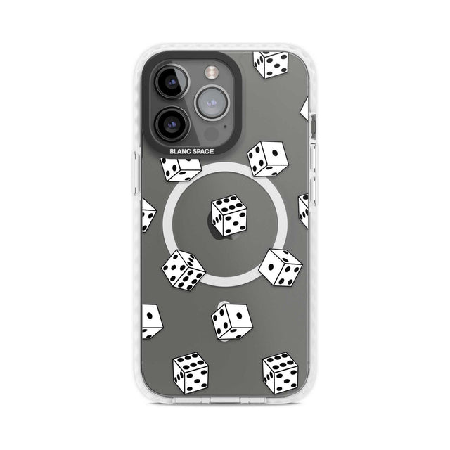 Clear Dice Pattern Phone Case iPhone 15 Pro Max / Magsafe Impact Case,iPhone 15 Pro / Magsafe Impact Case Blanc Space