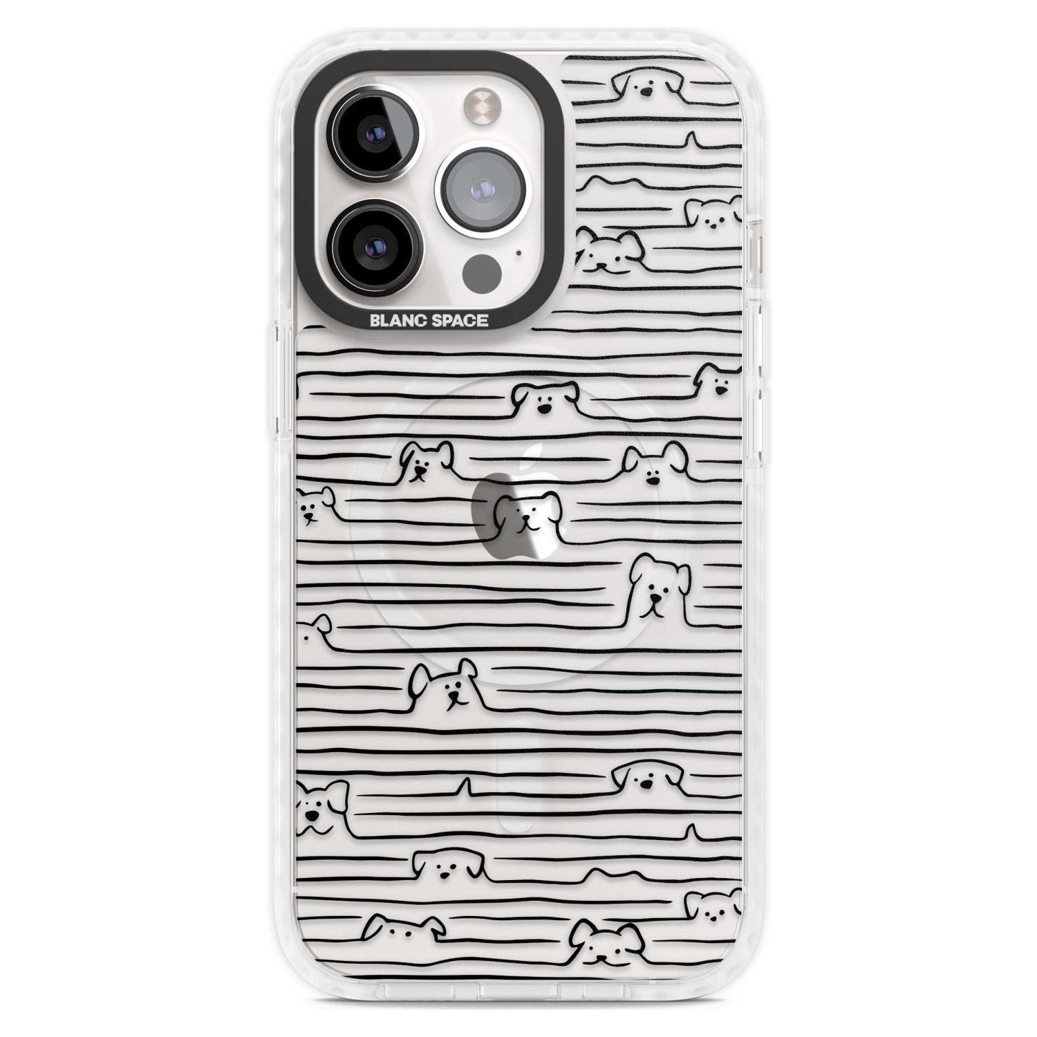 Dog Line Art - Black Phone Case iPhone 15 Pro Max / Magsafe Impact Case,iPhone 15 Pro / Magsafe Impact Case Blanc Space