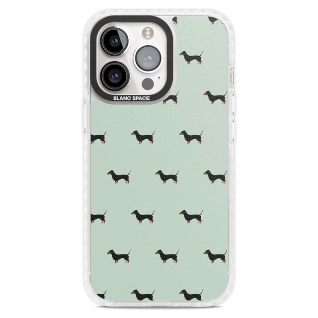 Dachshund Dog Pattern Phone Case iPhone 15 Pro Max / Magsafe Impact Case,iPhone 15 Pro / Magsafe Impact Case Blanc Space