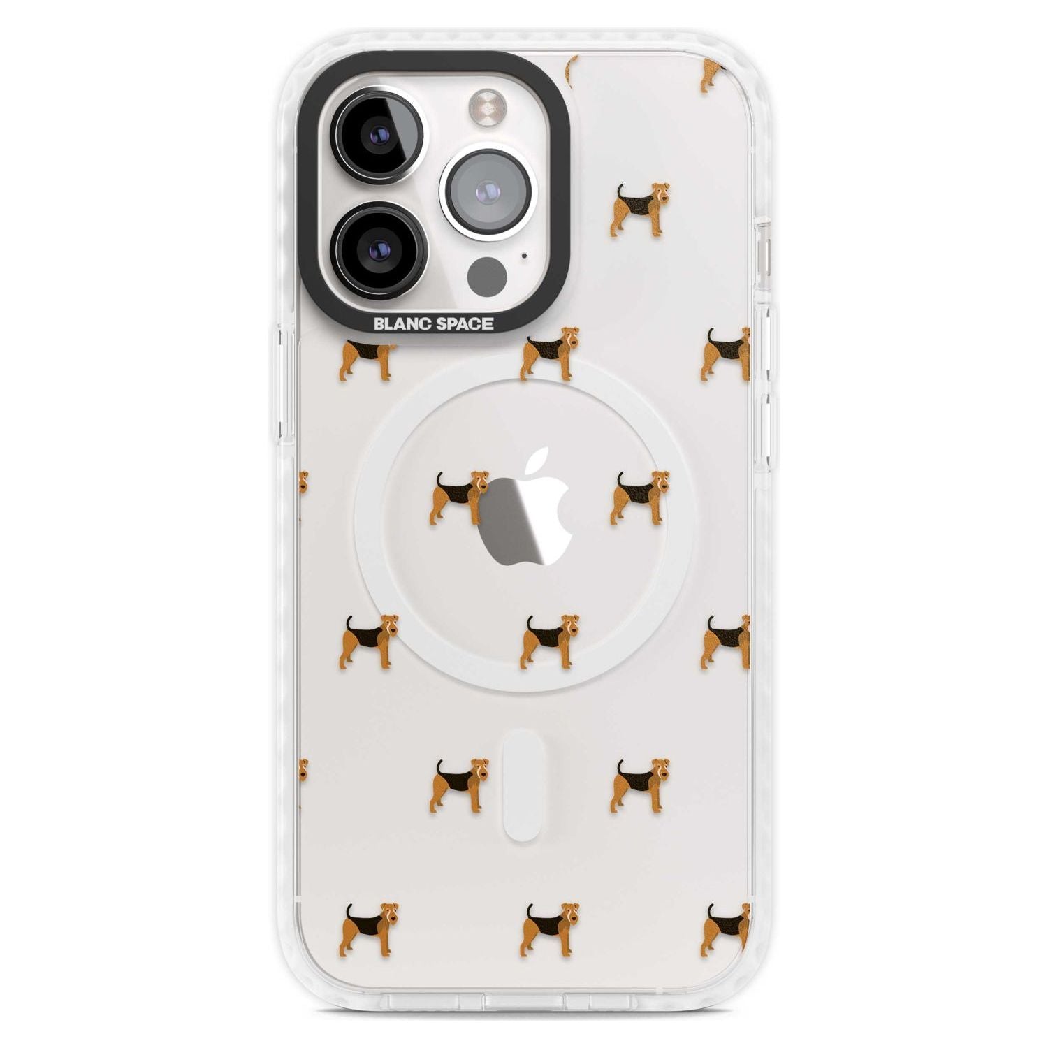 Airedale Terrier Dog Pattern Clear Phone Case iPhone 15 Pro Max / Magsafe Impact Case,iPhone 15 Pro / Magsafe Impact Case Blanc Space