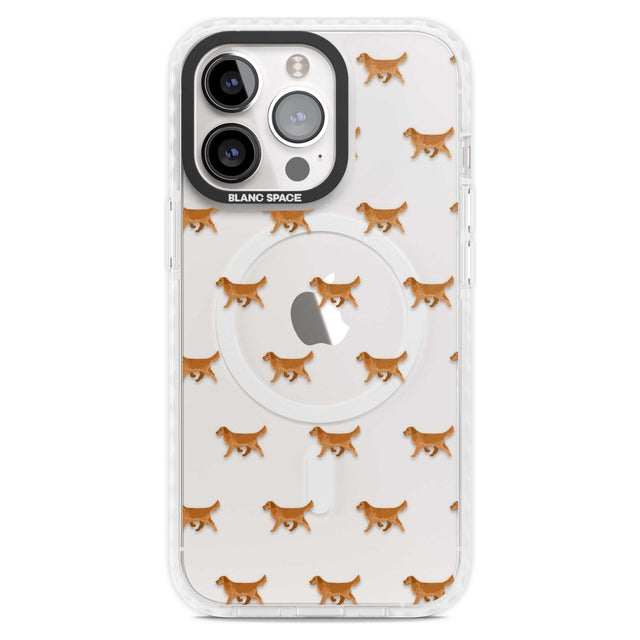 Golden Retriever Dog Pattern Clear Phone Case iPhone 15 Pro Max / Magsafe Impact Case,iPhone 15 Pro / Magsafe Impact Case Blanc Space