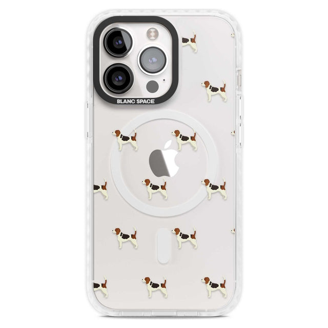 Beagle Dog Pattern Clear Phone Case iPhone 15 Pro Max / Magsafe Impact Case,iPhone 15 Pro / Magsafe Impact Case Blanc Space