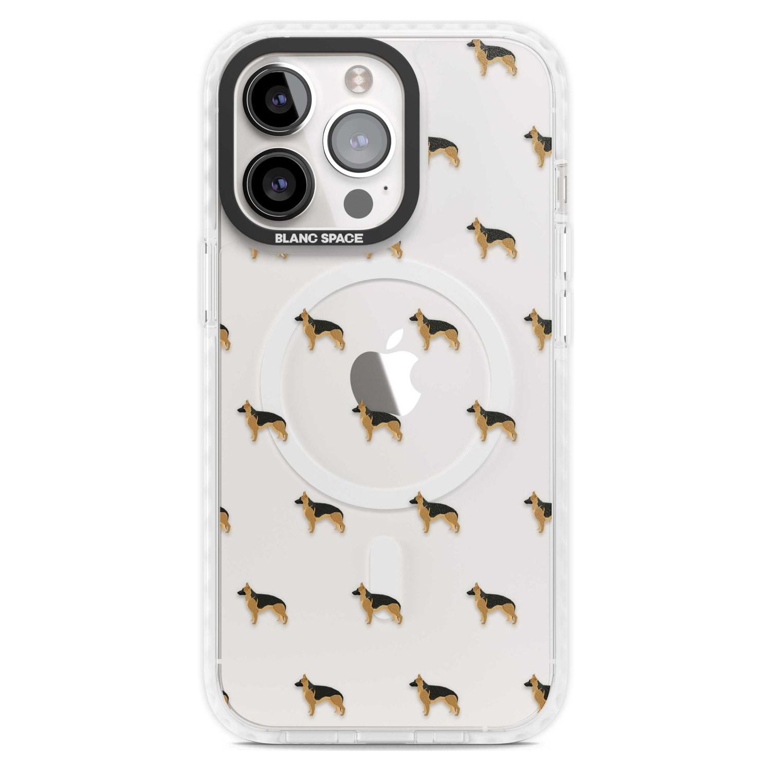 German Sherpard Dog Pattern Clear Phone Case iPhone 15 Pro Max / Magsafe Impact Case,iPhone 15 Pro / Magsafe Impact Case Blanc Space