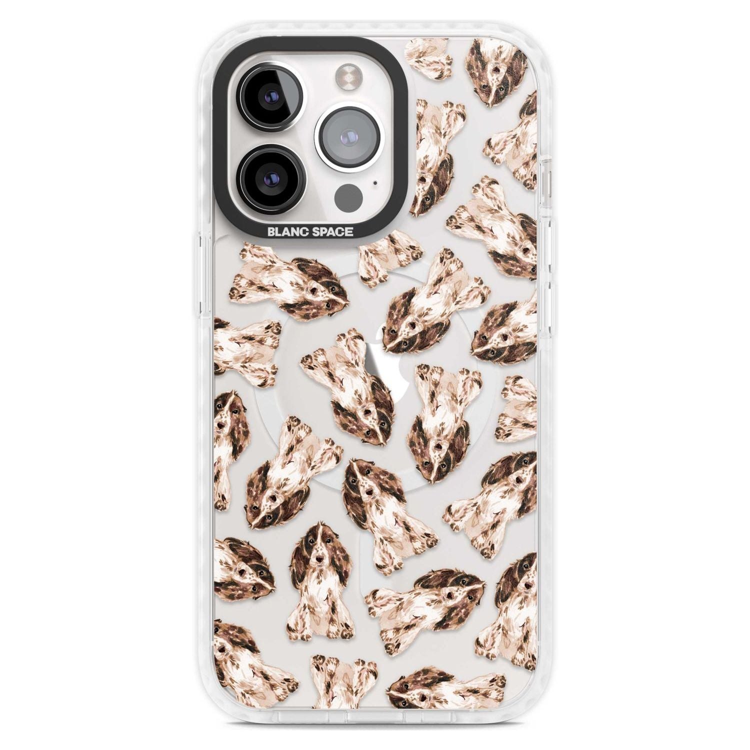 Cocker Spaniel (Brown) Watercolour Dog Pattern Phone Case iPhone 15 Pro Max / Magsafe Impact Case,iPhone 15 Pro / Magsafe Impact Case Blanc Space