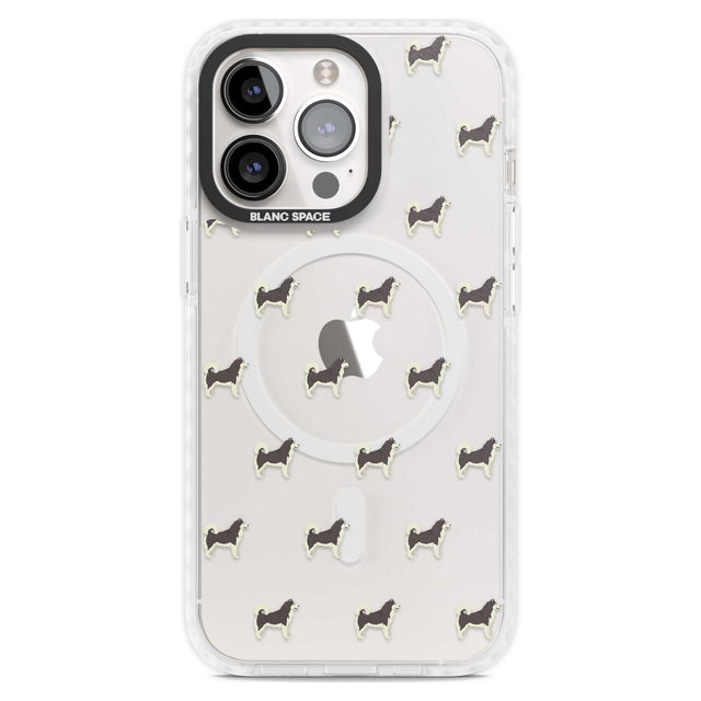 Alaskan Malamute Dog Pattern Clear Phone Case iPhone 15 Pro Max / Magsafe Impact Case,iPhone 15 Pro / Magsafe Impact Case Blanc Space