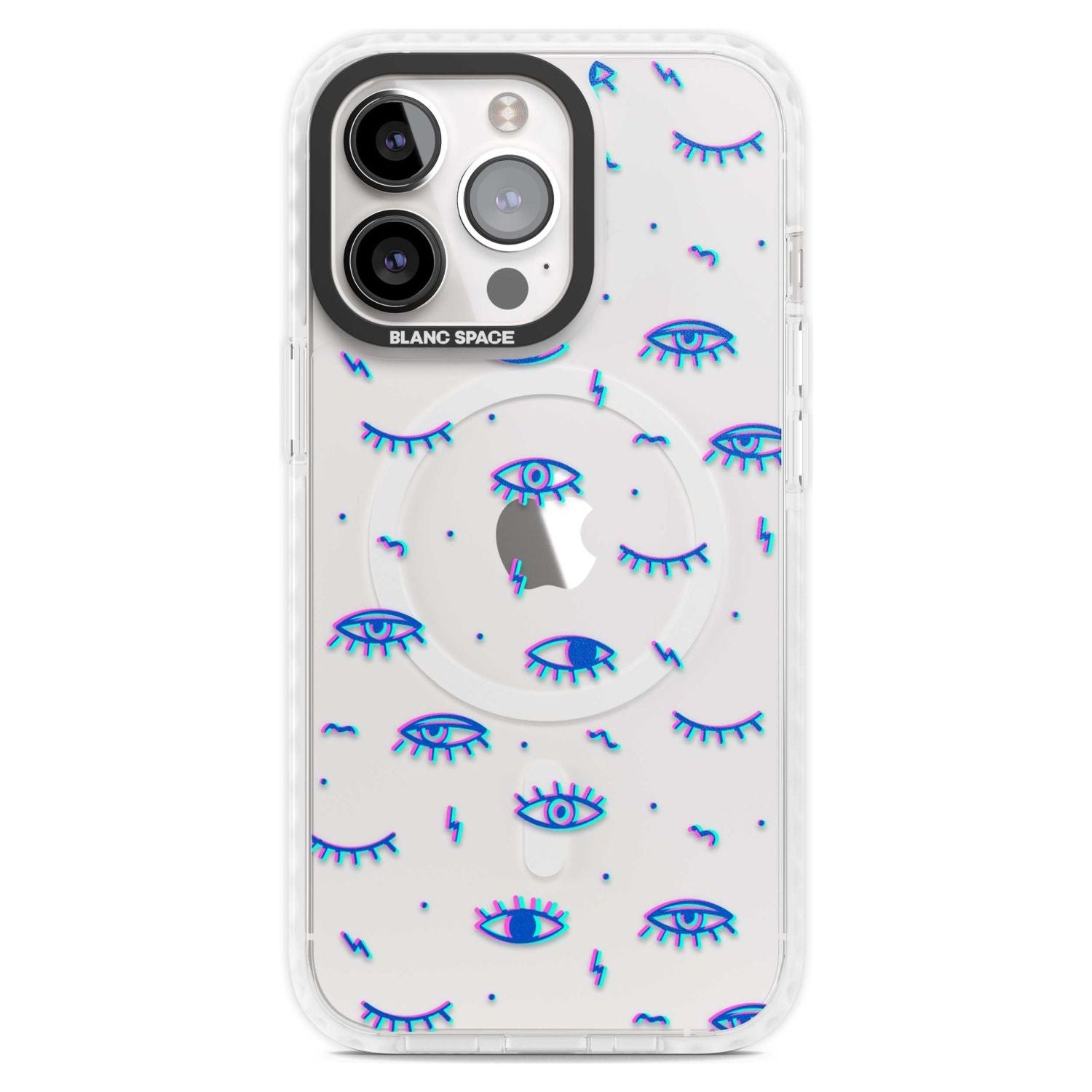 Duotone Psychedelic Eyes Phone Case iPhone 15 Pro Max / Magsafe Impact Case,iPhone 15 Pro / Magsafe Impact Case Blanc Space