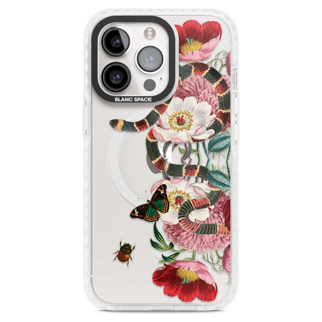 Floral Snake Phone Case iPhone 15 Pro Max / Magsafe Impact Case,iPhone 15 Pro / Magsafe Impact Case Blanc Space