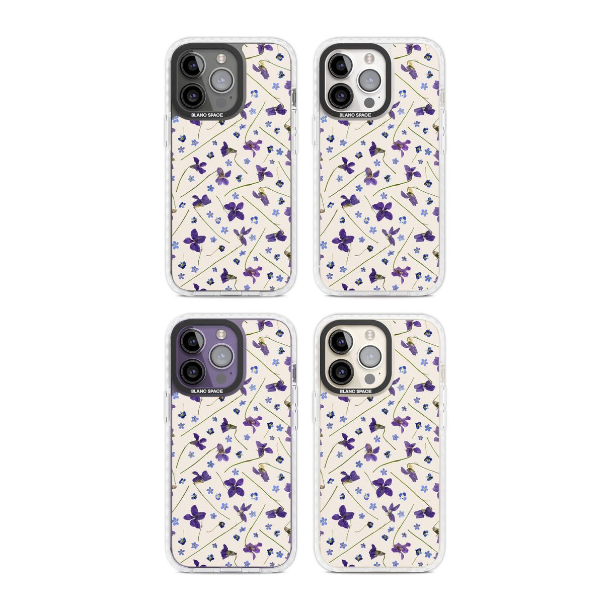 Violet Floral Pattern Design - Cream