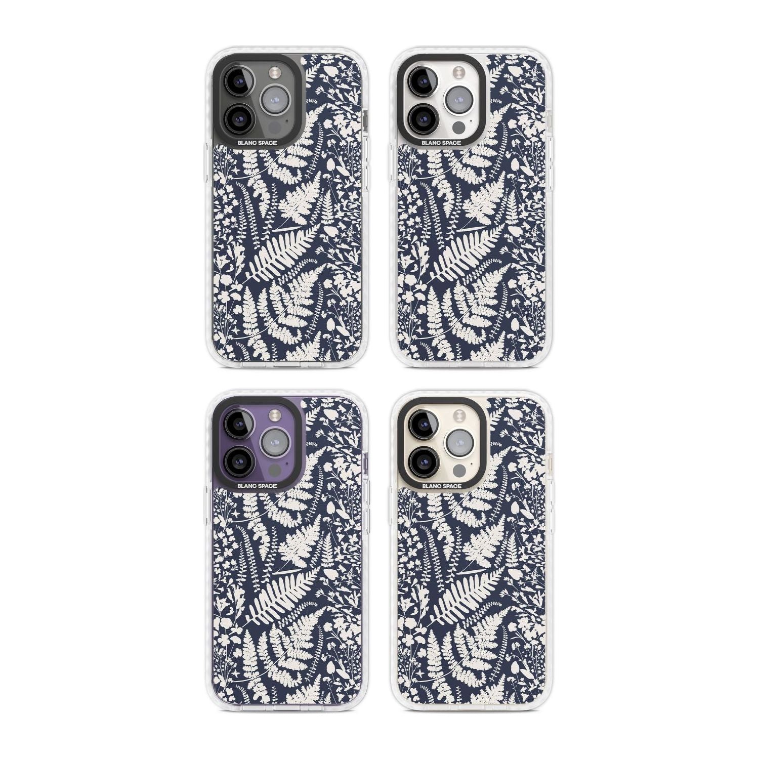 Wildflowers & Ferns On Navy