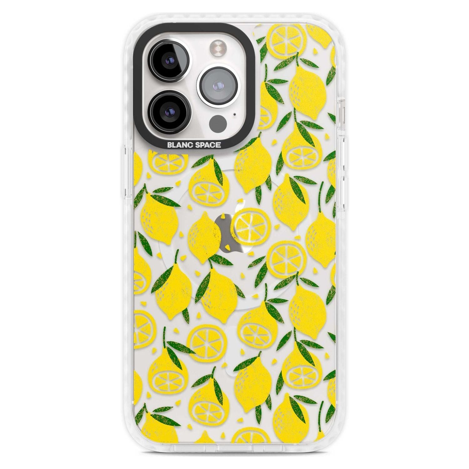 Bright Lemon Fruity Pattern Phone Case iPhone 15 Pro Max / Magsafe Impact Case,iPhone 15 Pro / Magsafe Impact Case Blanc Space