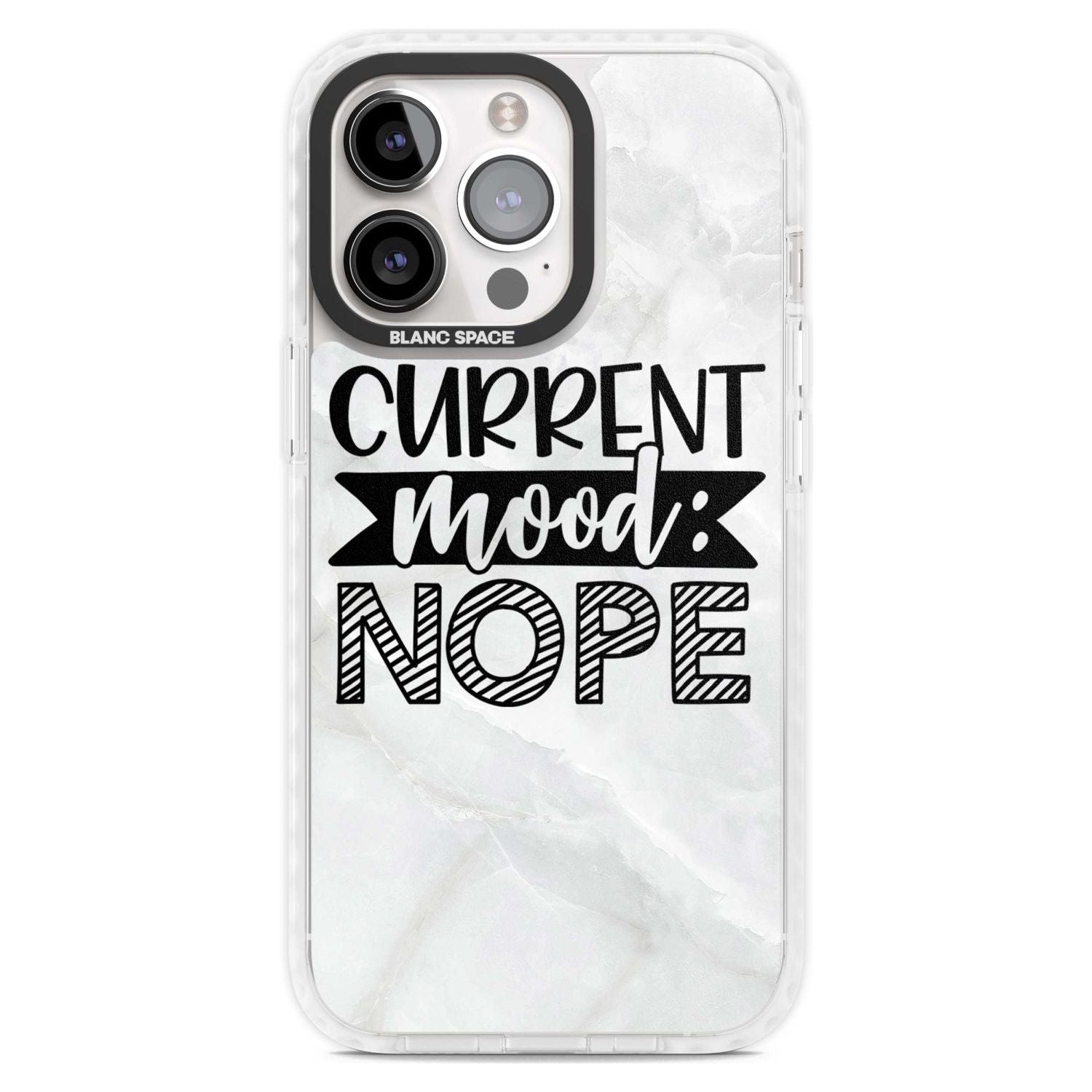 Current Mood NOPE Phone Case iPhone 15 Pro Max / Magsafe Impact Case,iPhone 15 Pro / Magsafe Impact Case Blanc Space