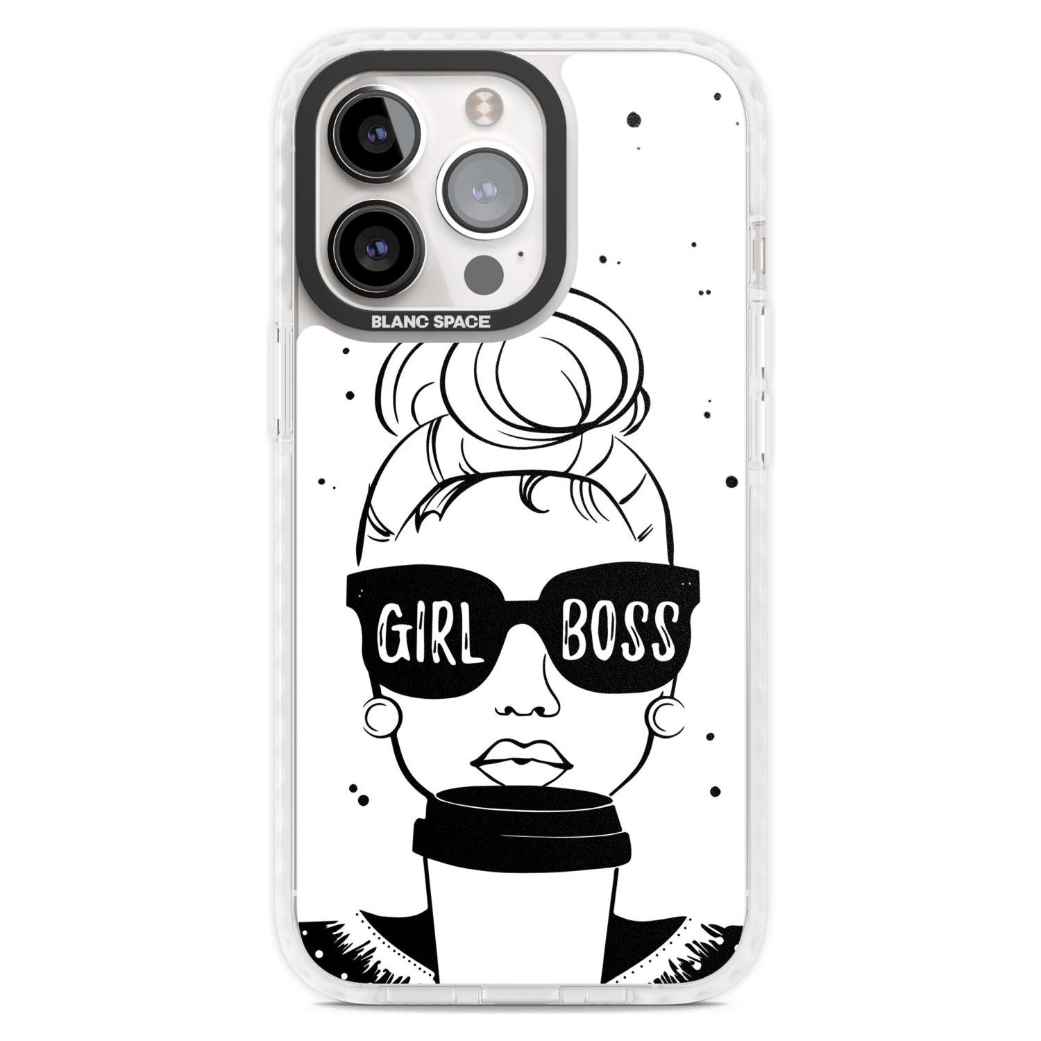 Girl Boss Phone Case iPhone 15 Pro Max / Magsafe Impact Case,iPhone 15 Pro / Magsafe Impact Case Blanc Space