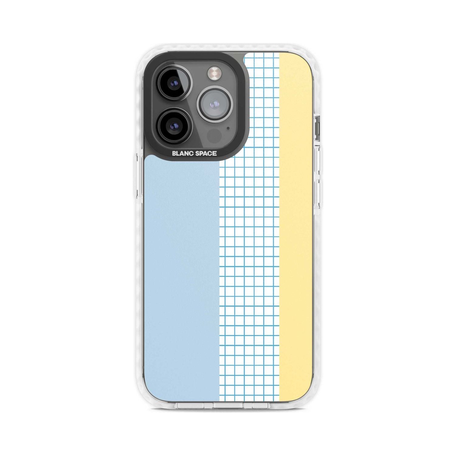 Abstract Grid Blue & Yellow Phone Case iPhone 15 Pro Max / Magsafe Impact Case,iPhone 15 Pro / Magsafe Impact Case Blanc Space