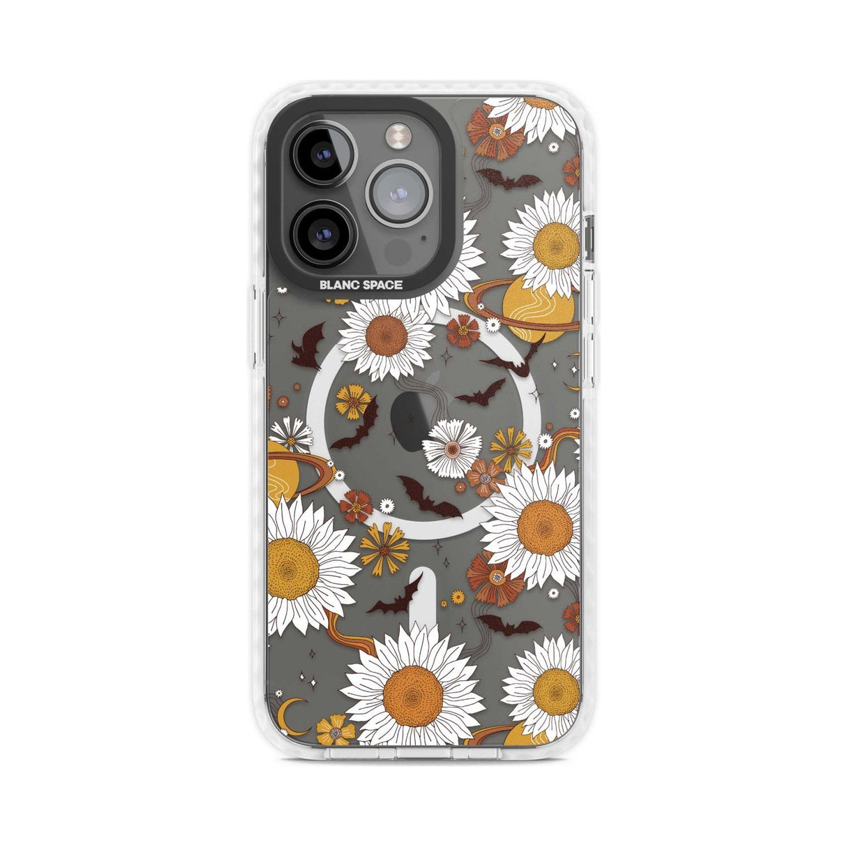 Halloween Bats and Planets Phone Case iPhone 15 Pro Max / Magsafe Impact Case,iPhone 15 Pro / Magsafe Impact Case Blanc Space