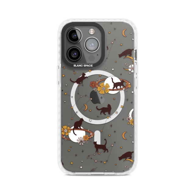 Halloween Cats and Astrology Phone Case iPhone 15 Pro Max / Magsafe Impact Case,iPhone 15 Pro / Magsafe Impact Case Blanc Space