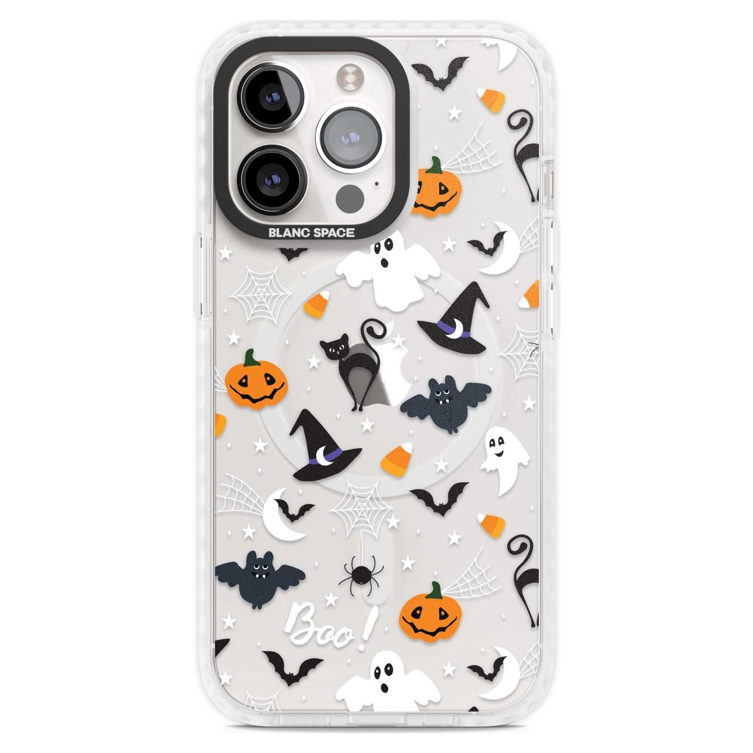 Halloween Mix Pattern Phone Case iPhone 15 Pro Max / Magsafe Impact Case,iPhone 15 Pro / Magsafe Impact Case Blanc Space