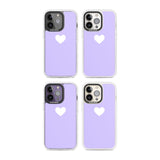 Single Heart White & Pale Purple