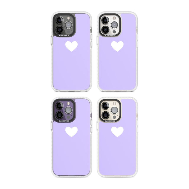 Single Heart White & Pale Purple