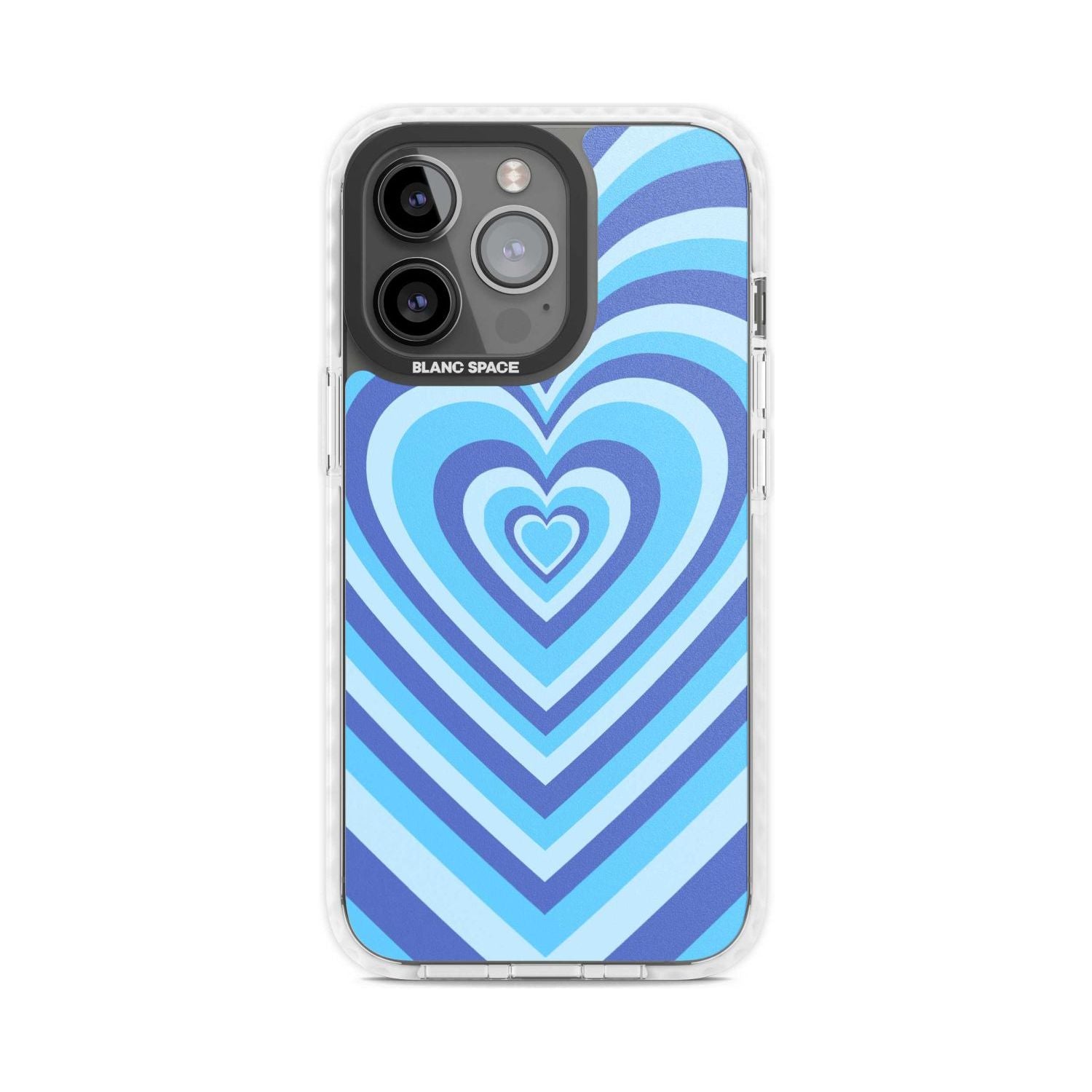 Blue Heart Illusion Phone Case iPhone 15 Pro Max / Magsafe Impact Case,iPhone 15 Pro / Magsafe Impact Case Blanc Space