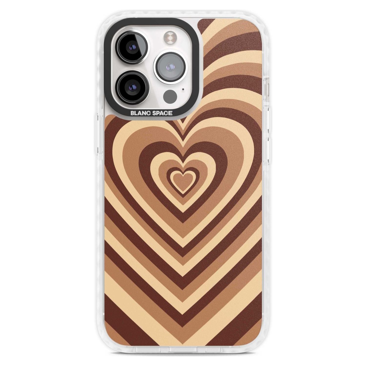 Latte Heart Illusion Phone Case iPhone 15 Pro Max / Magsafe Impact Case,iPhone 15 Pro / Magsafe Impact Case Blanc Space