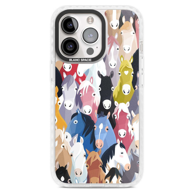 Colourful Horse Pattern Phone Case iPhone 15 Pro Max / Magsafe Impact Case,iPhone 15 Pro / Magsafe Impact Case Blanc Space
