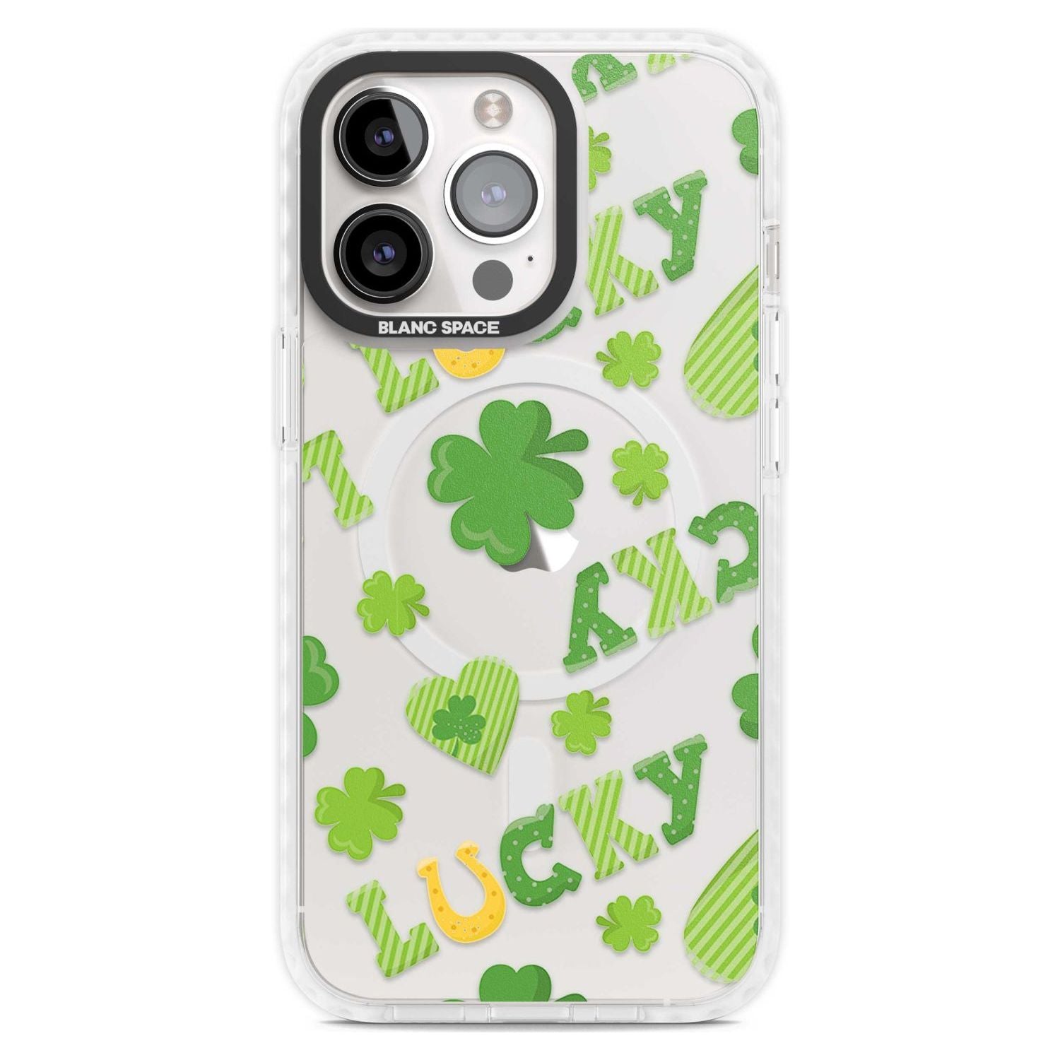 Lucky Irish Clover Phone Case iPhone 15 Pro Max / Magsafe Impact Case,iPhone 15 Pro / Magsafe Impact Case Blanc Space