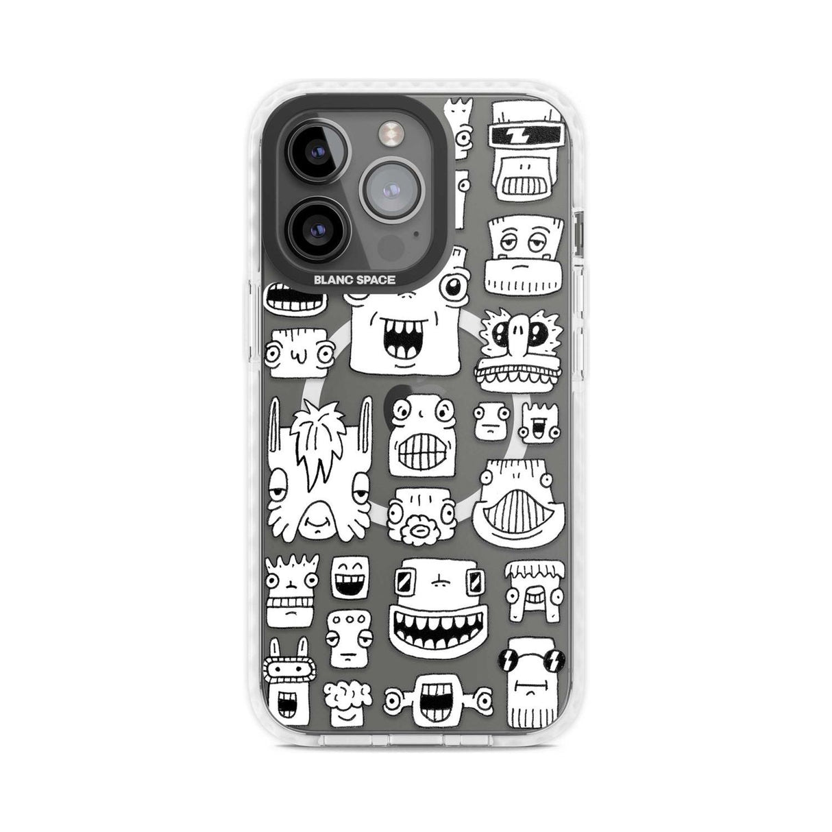 Burst Heads Phone Case iPhone 15 Pro Max / Magsafe Impact Case,iPhone 15 Pro / Magsafe Impact Case Blanc Space