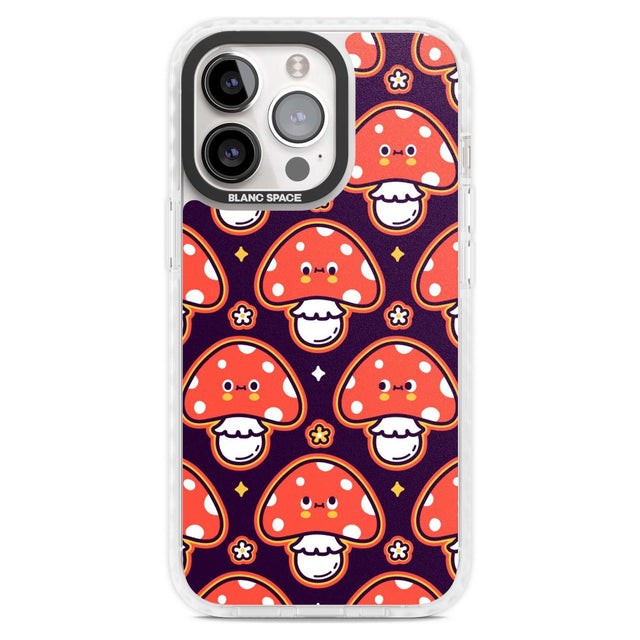 Mushroom Kawaii Pattern Phone Case iPhone 15 Pro Max / Magsafe Impact Case,iPhone 15 Pro / Magsafe Impact Case Blanc Space