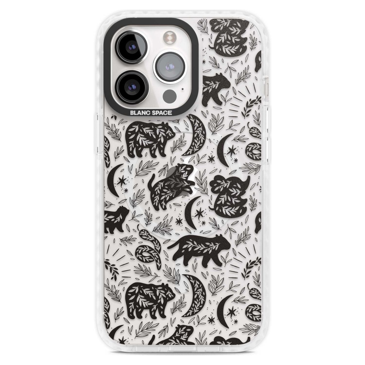 Leafy Bears Phone Case iPhone 15 Pro Max / Magsafe Impact Case,iPhone 15 Pro / Magsafe Impact Case Blanc Space