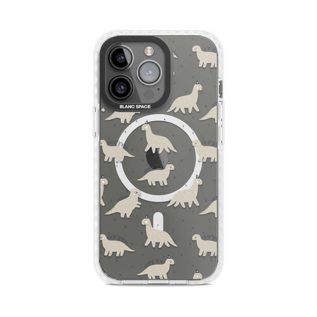 Adorable Dinosaurs Pattern (Clear) Phone Case iPhone 15 Pro Max / Magsafe Impact Case,iPhone 15 Pro / Magsafe Impact Case Blanc Space