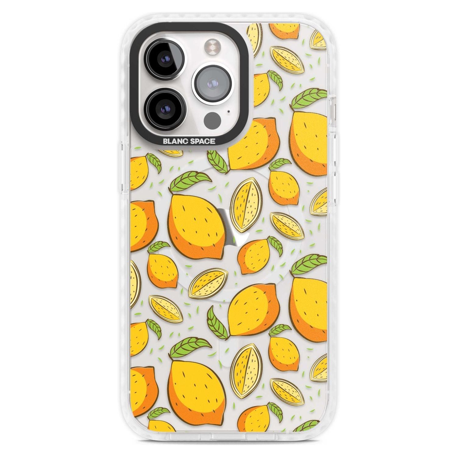 Lemon Pattern Phone Case iPhone 15 Pro Max / Magsafe Impact Case,iPhone 15 Pro / Magsafe Impact Case Blanc Space