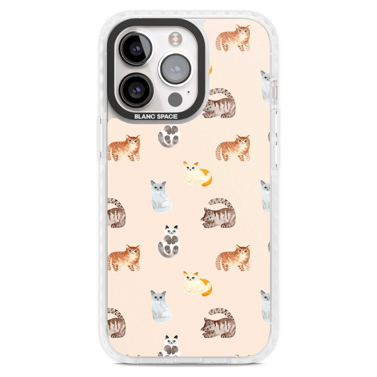 Cute Cat Pattern Phone Case iPhone 15 Pro Max / Magsafe Impact Case,iPhone 15 Pro / Magsafe Impact Case Blanc Space