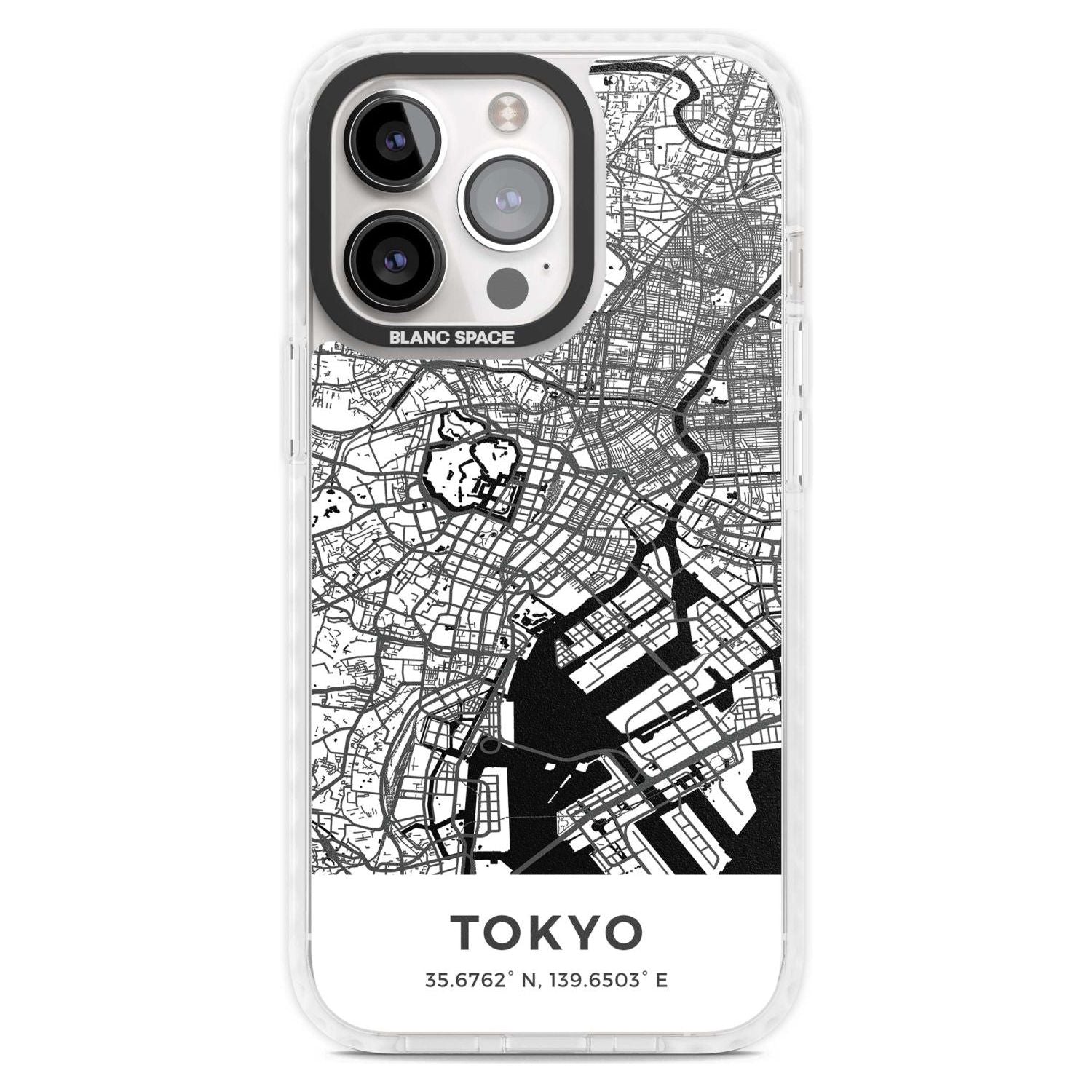 Map of Tokyo, Japan Phone Case iPhone 15 Pro Max / Magsafe Impact Case,iPhone 15 Pro / Magsafe Impact Case Blanc Space