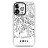 Map of Leeds, England Phone Case iPhone 15 Pro Max / Magsafe Impact Case,iPhone 15 Pro / Magsafe Impact Case Blanc Space