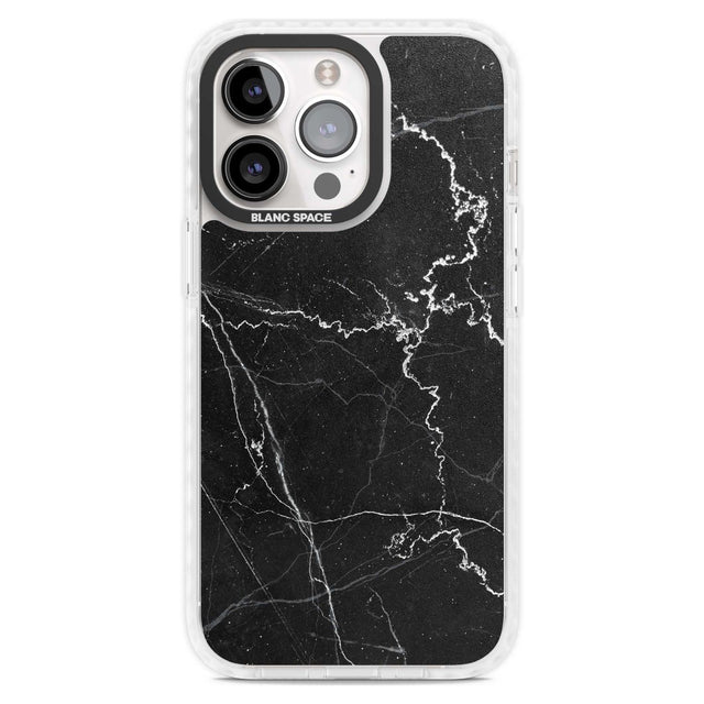 Bold Black Marble with White Texture Phone Case iPhone 15 Pro Max / Magsafe Impact Case,iPhone 15 Pro / Magsafe Impact Case Blanc Space