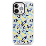 Blue & Yellow Shapes Memphis Retro Pattern Design Phone Case iPhone 15 Pro Max / Magsafe Impact Case,iPhone 15 Pro / Magsafe Impact Case Blanc Space