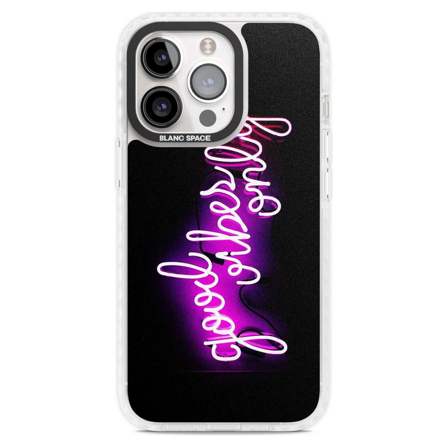 Good Vibes Only Pink Neon Phone Case iPhone 15 Pro Max / Magsafe Impact Case,iPhone 15 Pro / Magsafe Impact Case Blanc Space