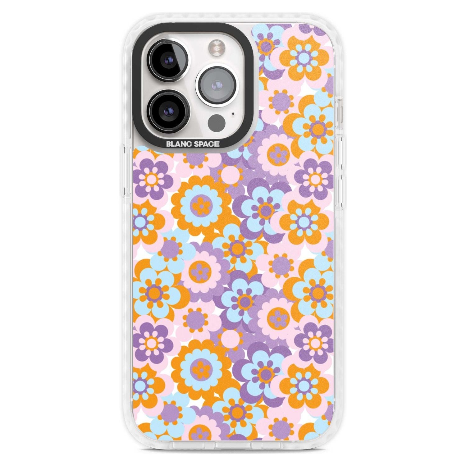 Flower Power Pattern Phone Case iPhone 15 Pro Max / Magsafe Impact Case,iPhone 15 Pro / Magsafe Impact Case Blanc Space