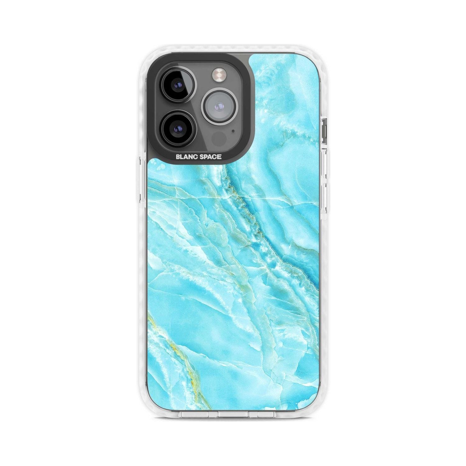 Bright Blue Onyx Marble Phone Case iPhone 15 Pro Max / Magsafe Impact Case,iPhone 15 Pro / Magsafe Impact Case Blanc Space
