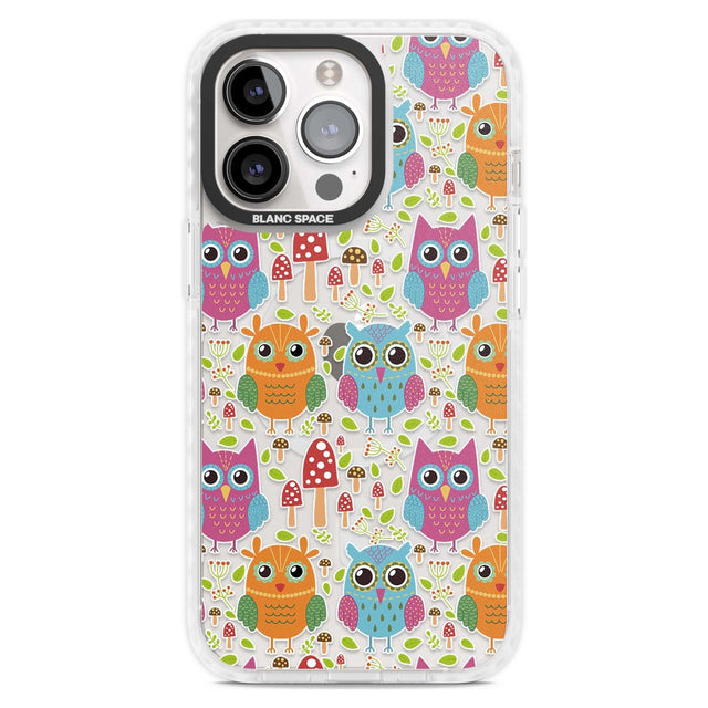 Forrest Owl Clear Pattern Phone Case iPhone 15 Pro Max / Magsafe Impact Case,iPhone 15 Pro / Magsafe Impact Case Blanc Space
