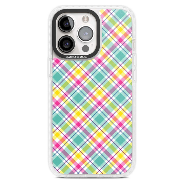 Crosshatch Plaid Phone Case iPhone 15 Pro Max / Magsafe Impact Case,iPhone 15 Pro / Magsafe Impact Case Blanc Space