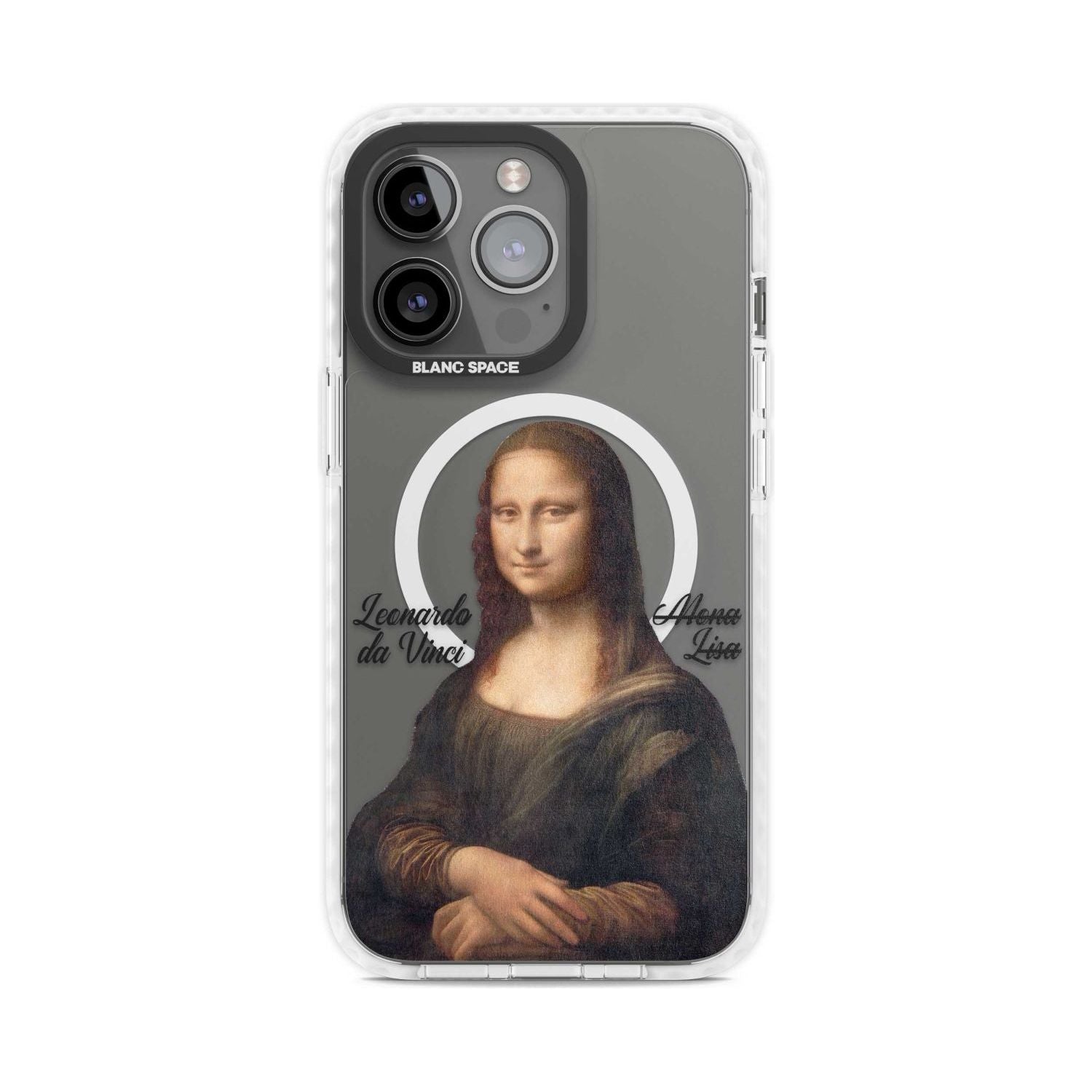 Mona Lisa Cutout Phone Case iPhone 15 Pro Max / Magsafe Impact Case,iPhone 15 Pro / Magsafe Impact Case Blanc Space