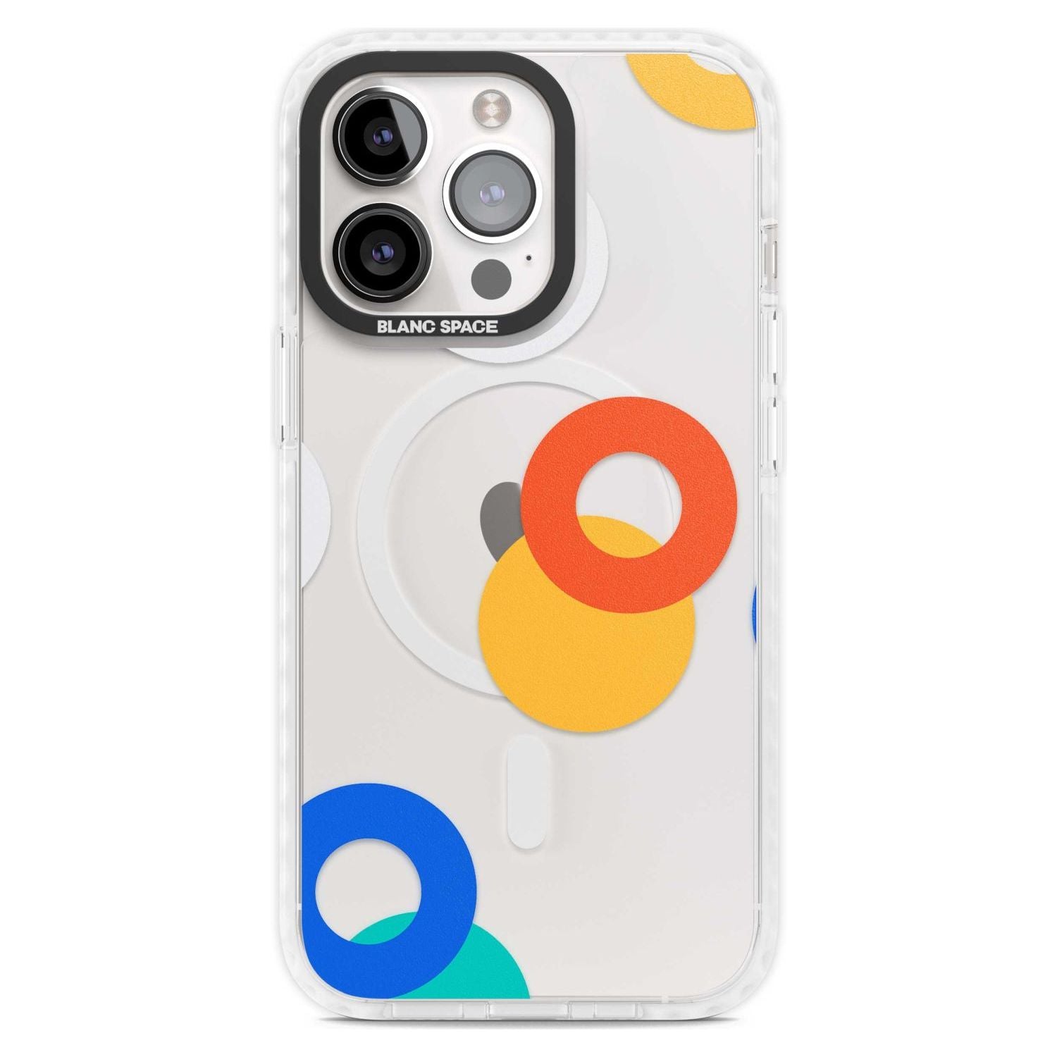 Abstract Mixed Circles Phone Case iPhone 15 Pro Max / Magsafe Impact Case,iPhone 15 Pro / Magsafe Impact Case Blanc Space