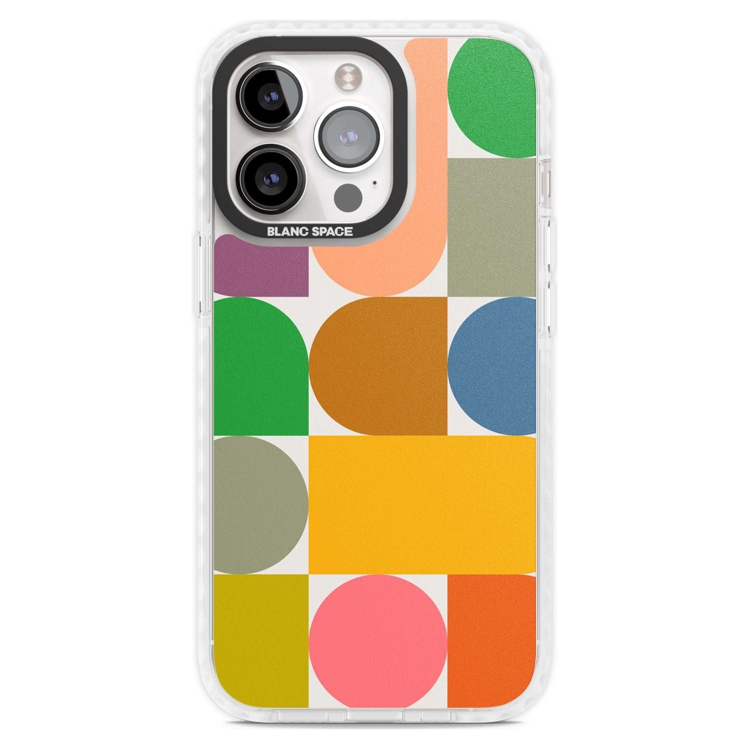 Abstract Retro Shapes: Rainbow Mix Phone Case iPhone 15 Pro Max / Magsafe Impact Case,iPhone 15 Pro / Magsafe Impact Case Blanc Space