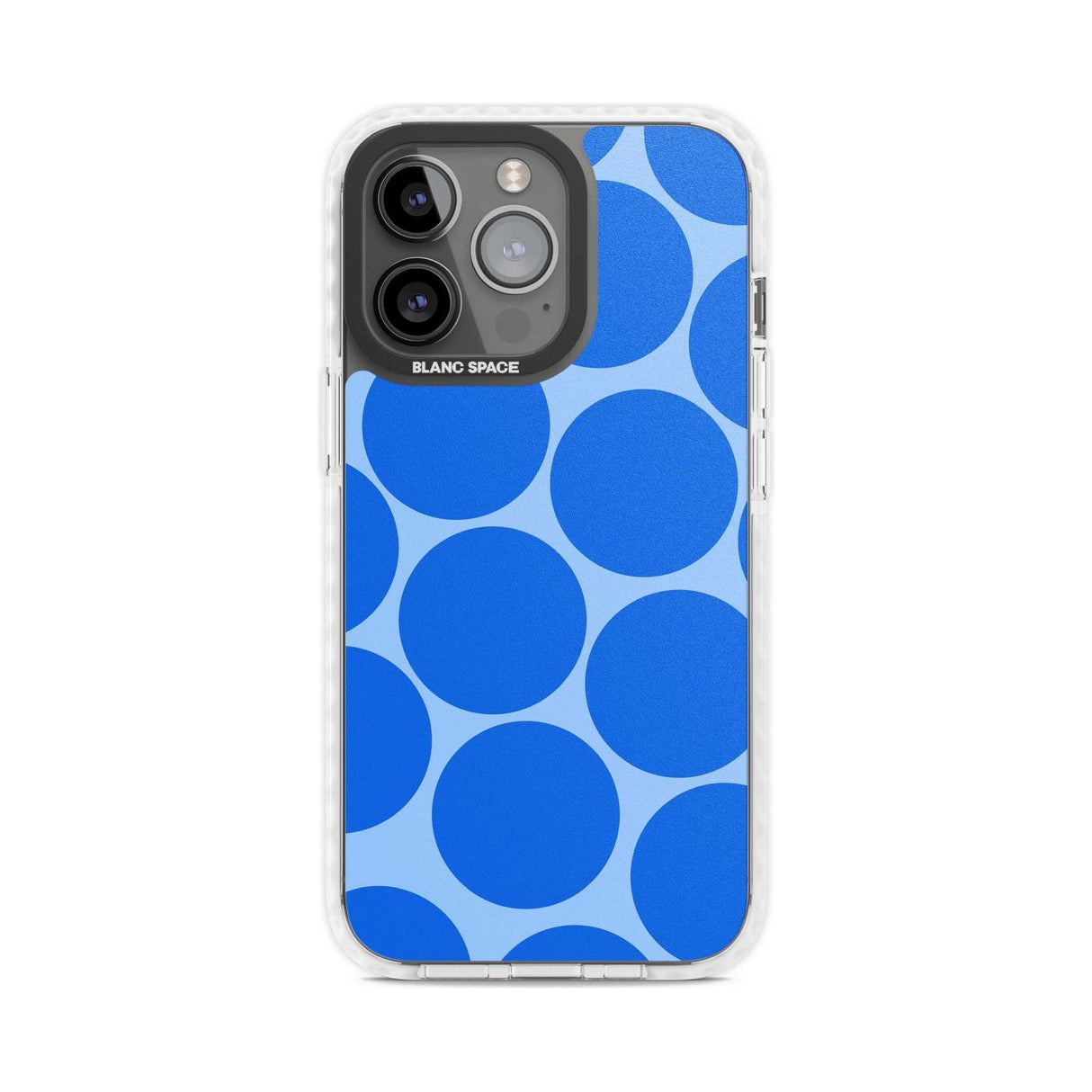 Abstract Retro Shapes: Blue Dots Phone Case iPhone 15 Pro Max / Magsafe Impact Case,iPhone 15 Pro / Magsafe Impact Case Blanc Space