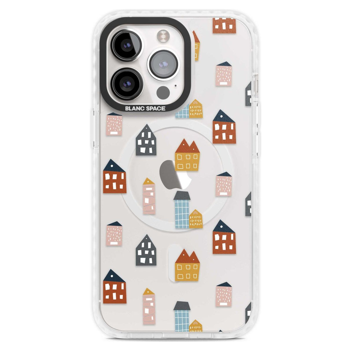 Cute Scandinavian Buildings Phone Case iPhone 15 Pro Max / Magsafe Impact Case,iPhone 15 Pro / Magsafe Impact Case Blanc Space